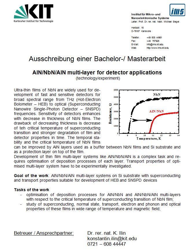 AlN/NbN/AlN multi-layer for detector applications